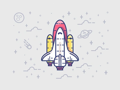 Rocketman character flat flat design icon illustration minimal rocket rocketship space spaceship stars symbol vector