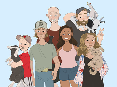 Family Illustration: Christensen's cartoon illustration family portrait illustration