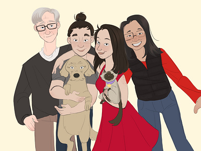 Family Commission! cartoon illustration family portrait illustration
