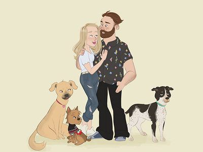 Family Commission! cartoon illustration family portrait illustration