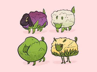 Cauliflower Sheep Concept Art cartoon illustration character design concept art game development illustration
