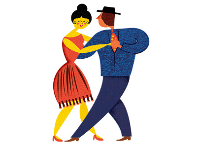 Tango Steps couple dance dressedup illustration man woman