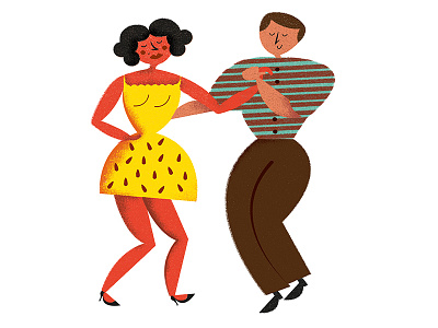 Salsa couple dance illustration latin america man salsa woman