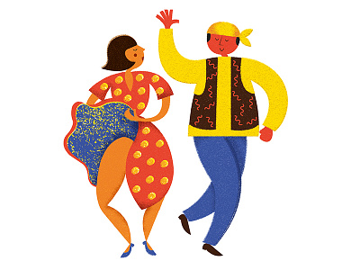 Rumba couple dance illustration latin america man rumba woman