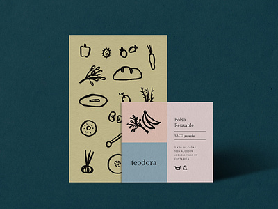 Postcard + Label for Teodora branding food handmade logo illustration print design stationery design