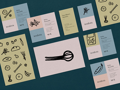 Print design for Teodora branding design food home goods identity design illustration print design visual identity