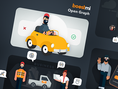 Open Graph Images - Boostmi Coming Site branding design system illustration open graph ui ux webflow