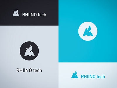 Rhiino tech logo brand branding logo ux design