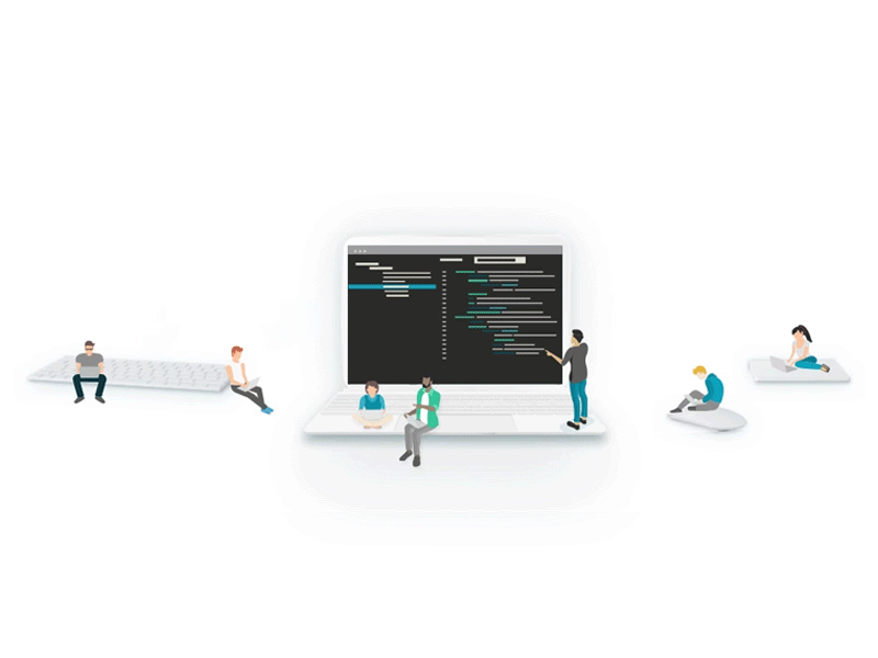 Meet our developer community tech stack landing page live help isometric community developer mentor code website home codementor