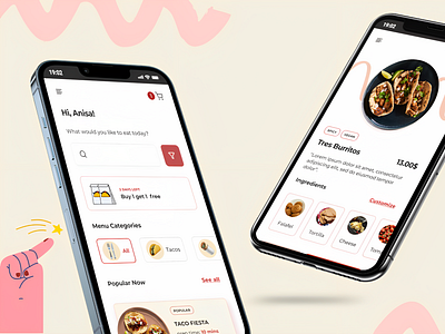 Online ordering process for a Mexican food truck branding design mockup ui ux