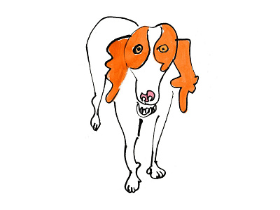 Doggies in NY brittaney classic art dog drawing editorial funny hand drawn health illustration ink magazibe orange