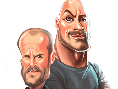 Hobbs & Shaw 2d 2d character adobe illustrator caricature cartoon cartoon character character character design design illustration