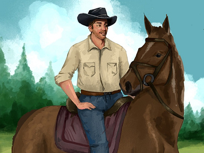 Cowboy 2 2d 2d character adobe illustrator character character design illustration