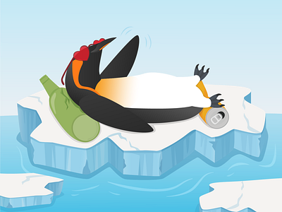 Penguin Chillin 2d illustration character climate change design flat illustration illustration penguin vector