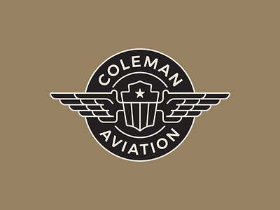 Coleman Aviation aviation badge flight vintage wings