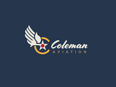 Coleman Aviation 2 aviation c flight logo vintage wings