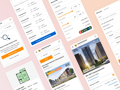 Mobile version of the site for real estate search design ui ux web website