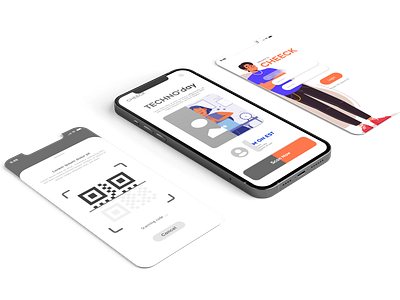 UI CHECKIN APP app design ui ux vector