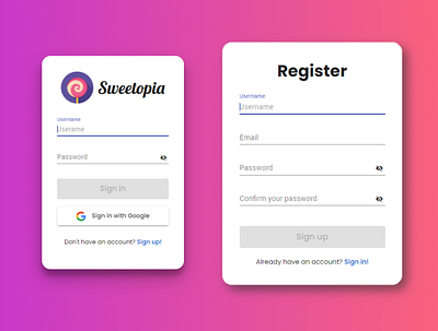 Sign in/Sign up Light Forms app design form light login register sign in sign up ui web application