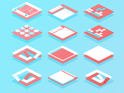 Product illustrations flat icons