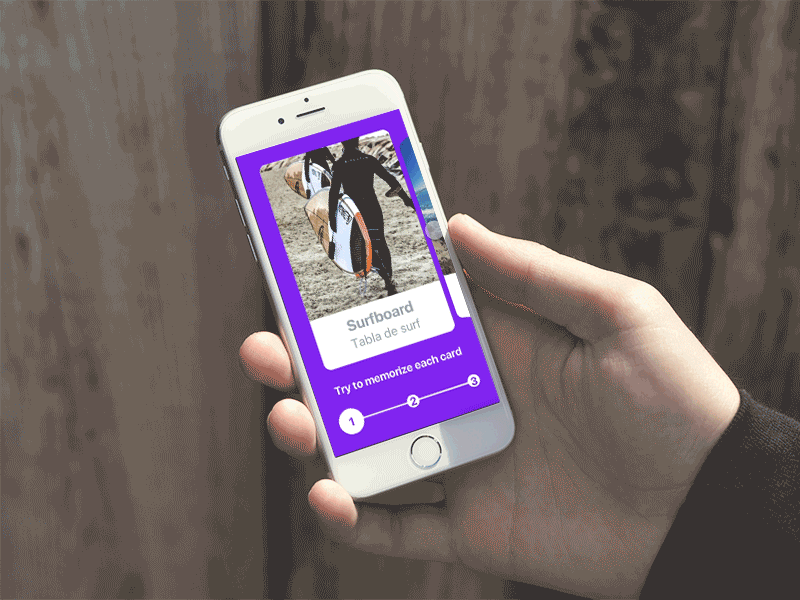 Flashcard App Concept gif interaction design animation mockup flashcards flinto