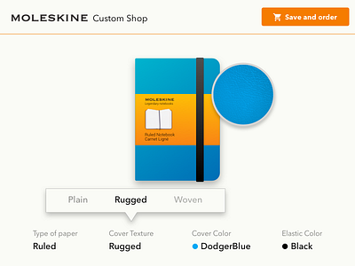 Moleskine Product Customization blue custom e commerce leather moleskine notebook