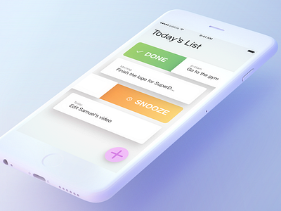 Todo List 100 dailyui fab gradients pastel colors shadows slide todo todo list