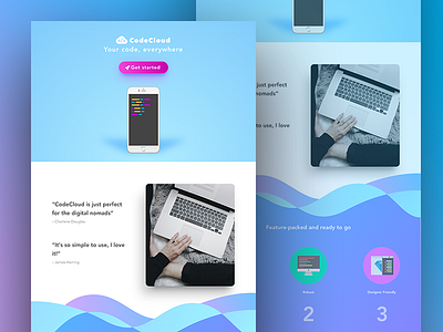 Landing Page blue code exercise landing page pink