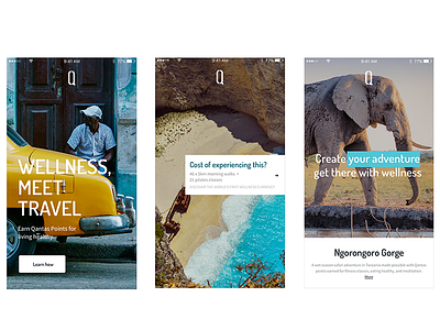 Qantas Wellness App UX concepts