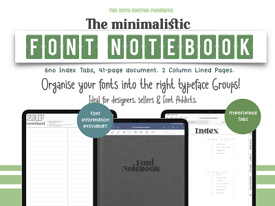 Minimalistic Digital Font Notebook branding design digital notebook icon illustration shop listing typography