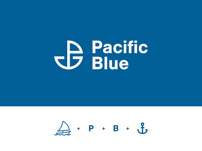 Pacific Blue - Branding branding design identity logistics logo marine ship