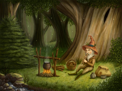 A dwarf at a halt art digitalart drawing illustration