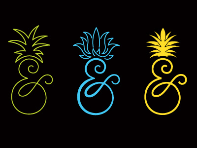 And Pineapples ampersand branding hand lettering illustration logo pineapples