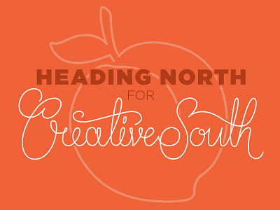 Heading North creative south georgia hand lettering illustrator peach type