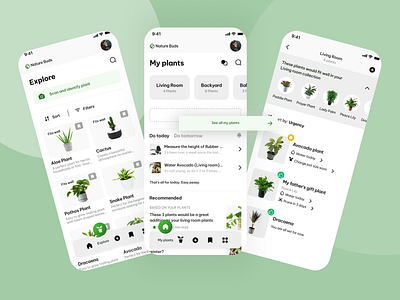 Nature Buds Plant App app design mobile plant ui ux