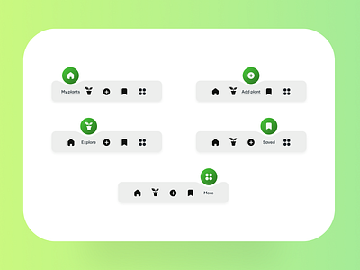 Tab bar for plant app app design mobile plant tab bar ui ux