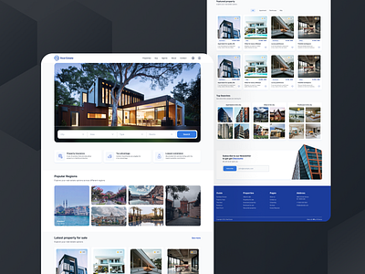 Real Estate Website agency apartment property corporate desktop housing landing page web header premium properties property real estate realestate web design web designer web header