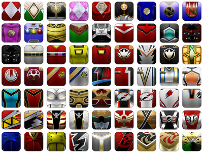 Power Rangers 150 avatars design icons power rangers