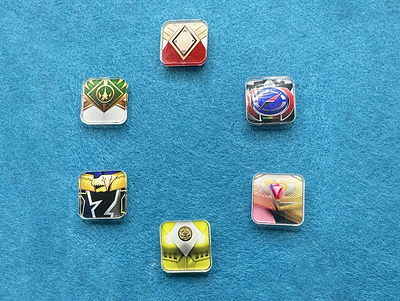 Power Rangers - 6 Pins design icon icons illustration pins power rangers