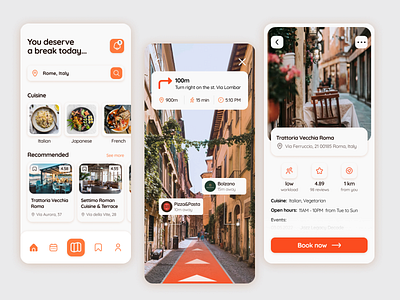 Restaurant Selection App For Travelers app design app restaurant travel ui ux