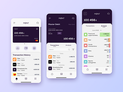 MØNT app bank banking finance mobile ui ux