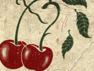 Cheeky Cherries Texture halftone illustration texture