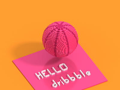 Hello Dribbble 3d dribbble hello sphere voxelart