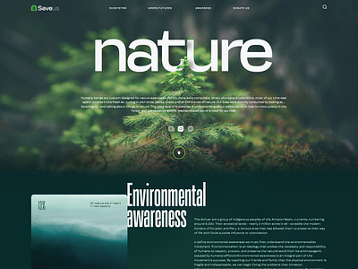 SaveUs_Nature landing page green concept nature nature awarness ui