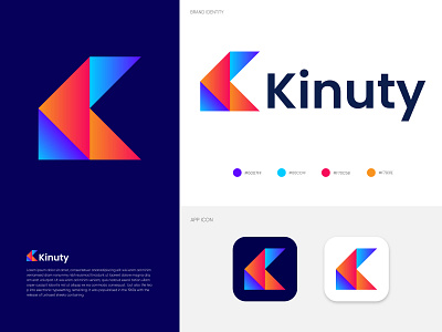 Kinuty Logo Design -  K Letter  Modern Logo