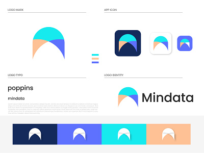 Mindata Logo Design - Modern M Letter Logo for Brand Identity