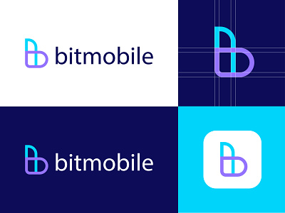 Bitmobile - B letter modern minimalist logo design for branding