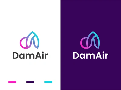 Brand Identity design for DamAir - Space agency abstractlogo appicon branding businesslogo creativelogo daletterlogo dletter logo graphic design letter logo logo logobrand logoconcept logodesigner logoinspiration loogodesign minimalistlogo modernlogo ui uqniquelogo web