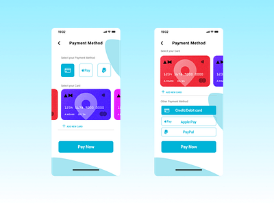 Payment Method Page applepay card design payment paypal softui