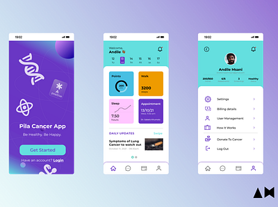Pila Cancer App 👨🏾‍⚕️👩🏼‍⚕️ branding health prototype ui